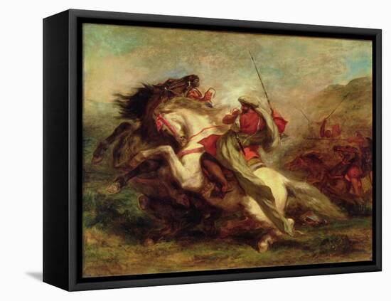 Collision of Moorish Horsemen, 1843-44-Eugene Delacroix-Framed Premier Image Canvas