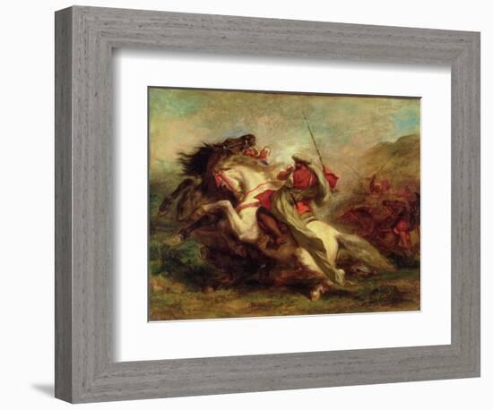 Collision of Moorish Horsemen, 1843-44-Eugene Delacroix-Framed Giclee Print