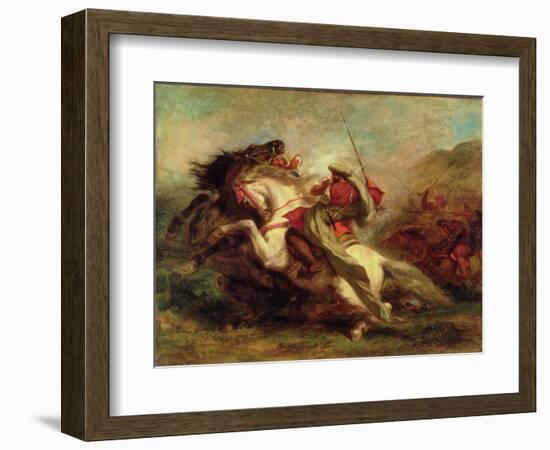 Collision of Moorish Horsemen, 1843-44-Eugene Delacroix-Framed Giclee Print