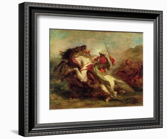 Collision of Moorish Horsemen, 1843-44-Eugene Delacroix-Framed Giclee Print