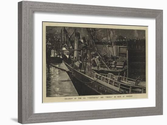 Collision of the Ss Constancia and Primus in Dock at Newport-William Lionel Wyllie-Framed Giclee Print