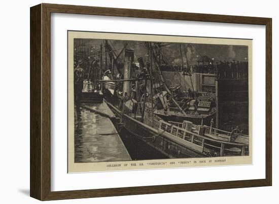 Collision of the Ss Constancia and Primus in Dock at Newport-William Lionel Wyllie-Framed Giclee Print