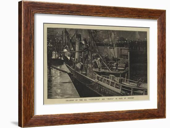 Collision of the Ss Constancia and Primus in Dock at Newport-William Lionel Wyllie-Framed Giclee Print