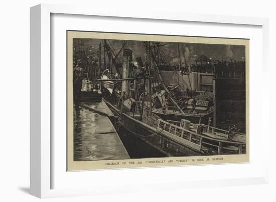 Collision of the Ss Constancia and Primus in Dock at Newport-William Lionel Wyllie-Framed Giclee Print