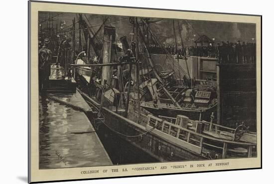 Collision of the Ss Constancia and Primus in Dock at Newport-William Lionel Wyllie-Mounted Giclee Print