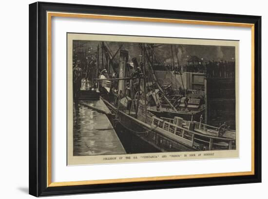 Collision of the Ss Constancia and Primus in Dock at Newport-William Lionel Wyllie-Framed Giclee Print