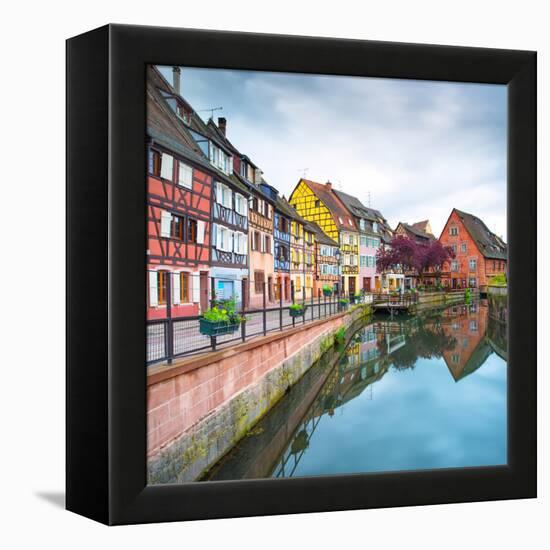 Colmar, Petit Venice, Water Canal and Traditional Houses. Alsace, France.-stevanzz-Framed Premier Image Canvas