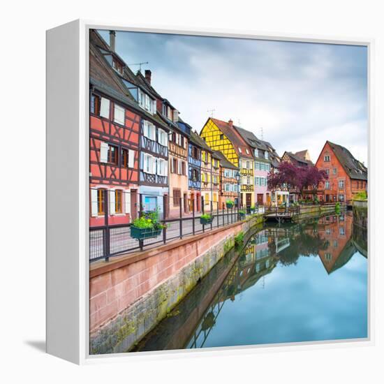 Colmar, Petit Venice, Water Canal and Traditional Houses. Alsace, France.-stevanzz-Framed Premier Image Canvas