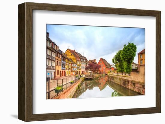 Colmar, Petit Venice, Water Canal and Traditional Houses. Alsace, France.-stevanzz-Framed Photographic Print