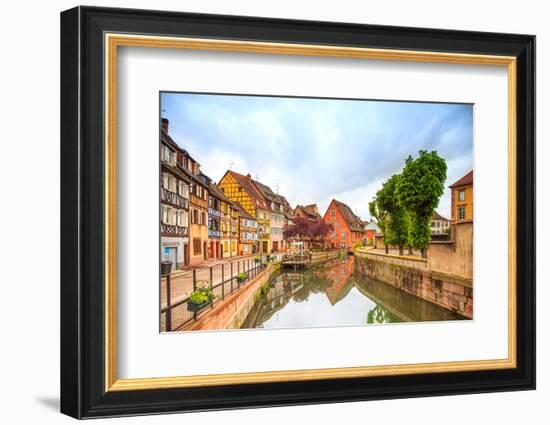 Colmar, Petit Venice, Water Canal and Traditional Houses. Alsace, France.-stevanzz-Framed Photographic Print