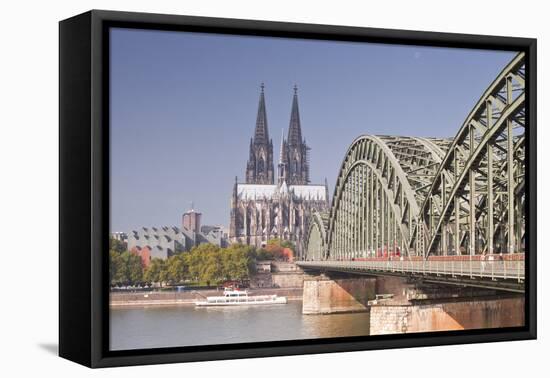 Cologne Cathedral (Dom) across the River Rhine, Cologne, North Rhine-Westphalia, Germany, Europe-Julian Elliott-Framed Premier Image Canvas