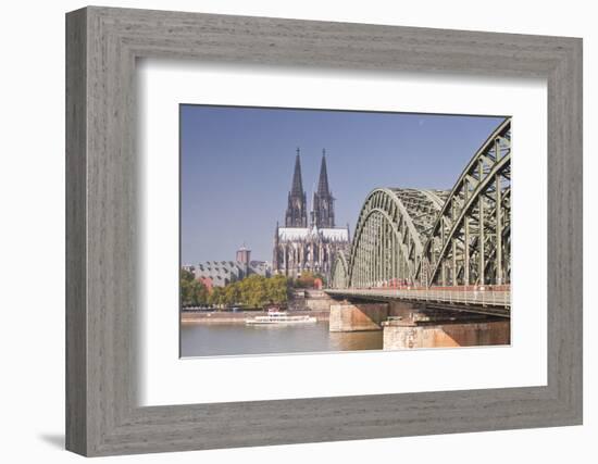 Cologne Cathedral (Dom) across the River Rhine, Cologne, North Rhine-Westphalia, Germany, Europe-Julian Elliott-Framed Photographic Print