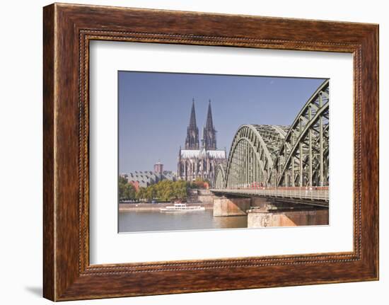 Cologne Cathedral (Dom) across the River Rhine, Cologne, North Rhine-Westphalia, Germany, Europe-Julian Elliott-Framed Photographic Print