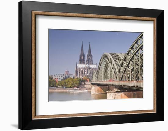 Cologne Cathedral (Dom) across the River Rhine, Cologne, North Rhine-Westphalia, Germany, Europe-Julian Elliott-Framed Photographic Print