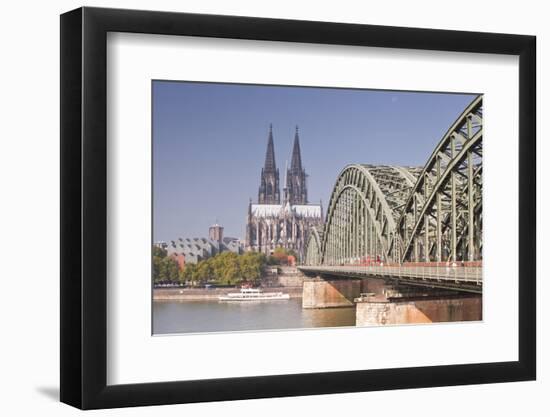 Cologne Cathedral (Dom) across the River Rhine, Cologne, North Rhine-Westphalia, Germany, Europe-Julian Elliott-Framed Photographic Print