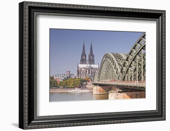 Cologne Cathedral (Dom) across the River Rhine, Cologne, North Rhine-Westphalia, Germany, Europe-Julian Elliott-Framed Photographic Print