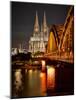 Cologne Cathedral, Dusk, Illuminated-Marc Gilsdorf-Mounted Photographic Print