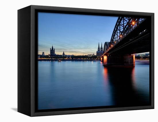 Cologne Cathedral, Dusk, Sundown, Great Saint Martin Church-Marc Gilsdorf-Framed Premier Image Canvas