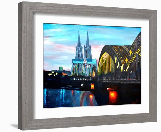 Cologne Cathedral with Hohenzollern Bridge-Markus Bleichner-Framed Art Print