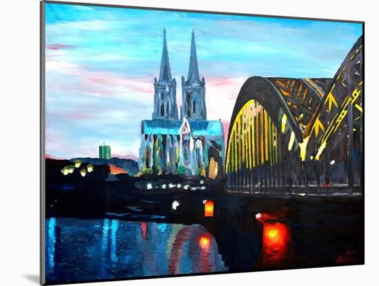 Cologne Cathedral with Hohenzollern Bridge-Markus Bleichner-Mounted Art Print