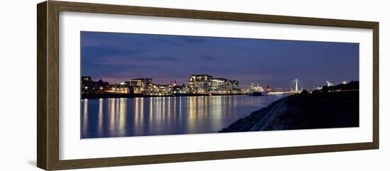 Cologne, Crane Houses on the Rhine, Dusk, Illuminated-Marc Gilsdorf-Framed Photographic Print