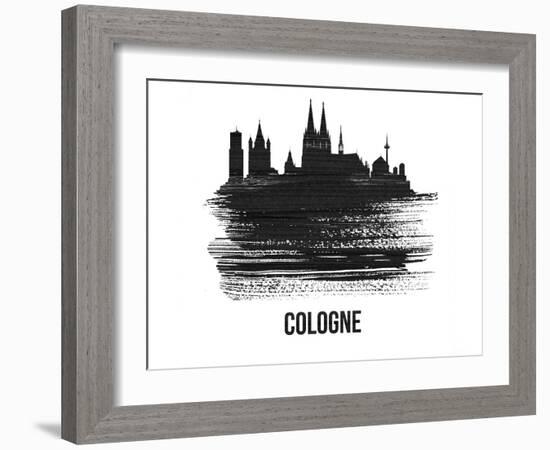 Cologne Skyline Brush Stroke - Black II-NaxArt-Framed Art Print