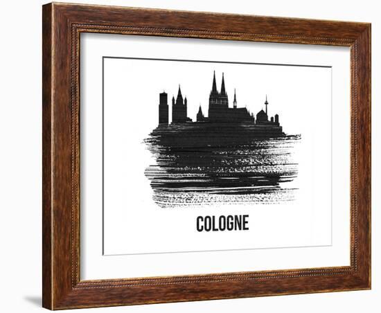 Cologne Skyline Brush Stroke - Black II-NaxArt-Framed Art Print