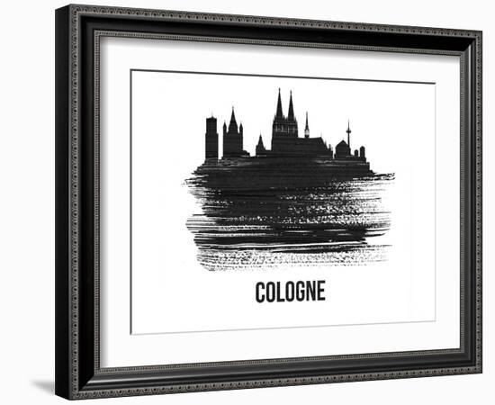 Cologne Skyline Brush Stroke - Black II-NaxArt-Framed Art Print