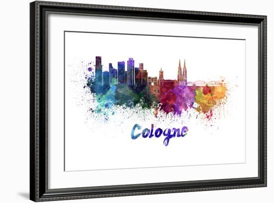 Cologne Skyline in Watercolor-paulrommer-Framed Art Print