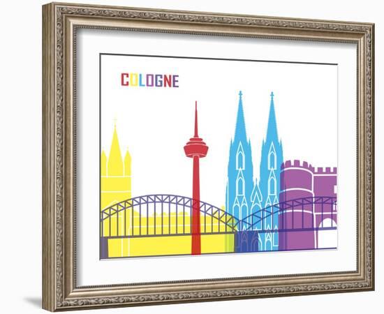 Cologne Skyline Pop-paulrommer-Framed Art Print