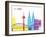 Cologne Skyline Pop-paulrommer-Framed Art Print