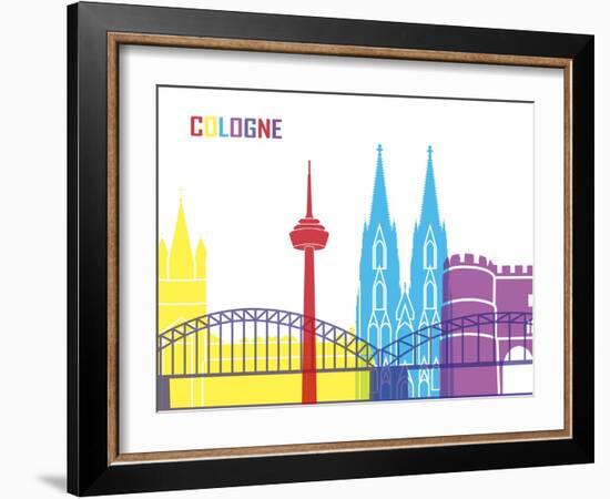 Cologne Skyline Pop-paulrommer-Framed Art Print