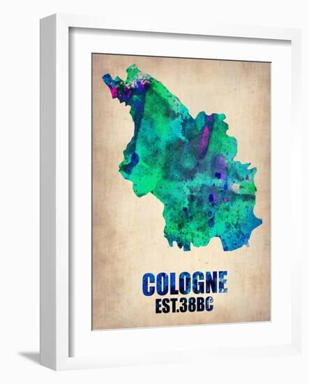 Cologne Watercolor Poster-NaxArt-Framed Art Print