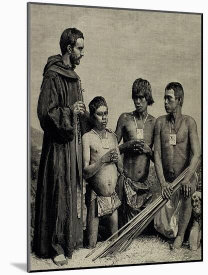 Colombia. Augustinian Recollect Friar Converting Guahibos Indians., 1887-null-Mounted Giclee Print