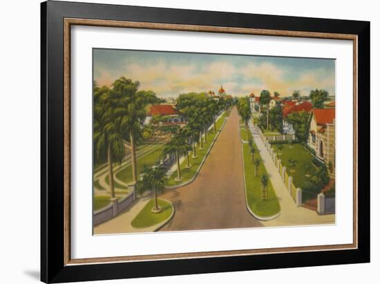 'Colombia Avenue, Barranquilla', c1940s-Unknown-Framed Giclee Print