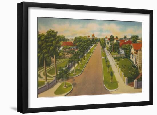 'Colombia Avenue, Barranquilla', c1940s-Unknown-Framed Giclee Print