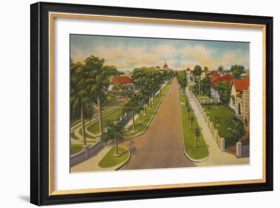 'Colombia Avenue, Barranquilla', c1940s-Unknown-Framed Giclee Print