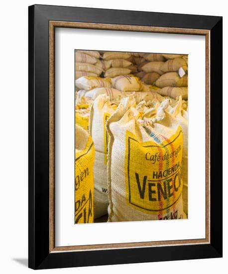 Colombia, Caldas, Manizales, Hacienda Venecia, Coffee in Sisal Bags Ready for Export-Jane Sweeney-Framed Photographic Print