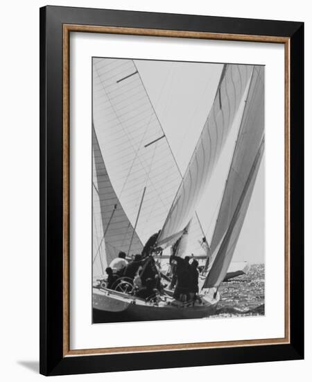 "Colombia" During Trial Race for the America's Cup-null-Framed Photographic Print