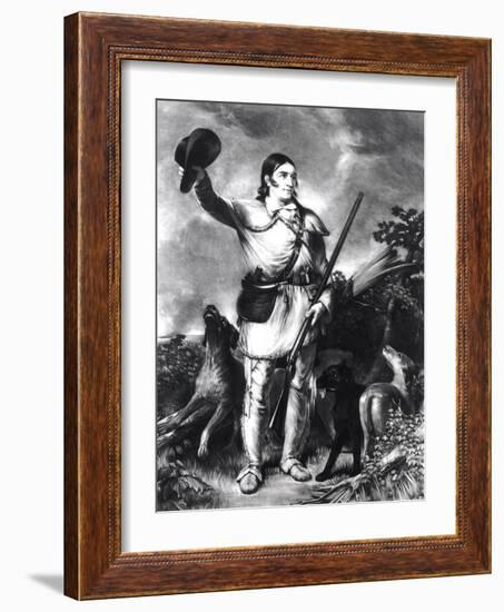 Colonel Davy Crockett (1786-1836) Engraved by Charles Gilbert Stuart (circa 1787-1813) circa 1839-John Gadsby Chapman-Framed Giclee Print