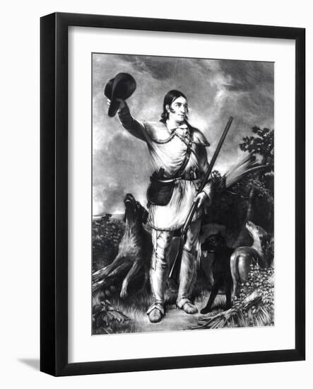 Colonel Davy Crockett (1786-1836) Engraved by Charles Gilbert Stuart (circa 1787-1813) circa 1839-John Gadsby Chapman-Framed Giclee Print