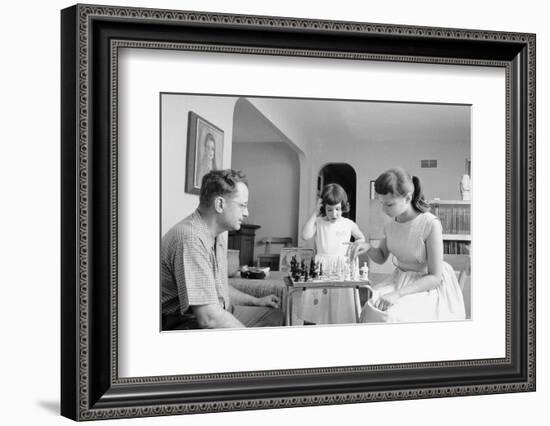 Colonel John Paul Stapp at Home Playing Chess with His Family, Dayton, Oh, 1959-Franci Miller-Framed Photographic Print