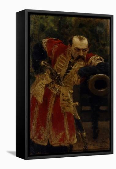 Colonel of the Zaporizhian Host, 1880-Ilya Yefimovich Repin-Framed Premier Image Canvas