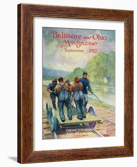 Colonel Schoonmaker Keeps the Line Open-Herbert Stitt-Framed Giclee Print