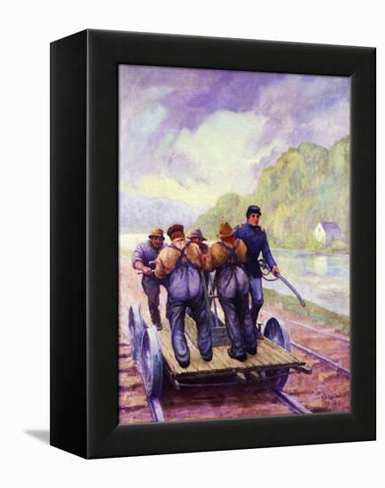 Colonel Schoonmaker Keeps the Line Open-Herbert Stitt-Framed Premier Image Canvas