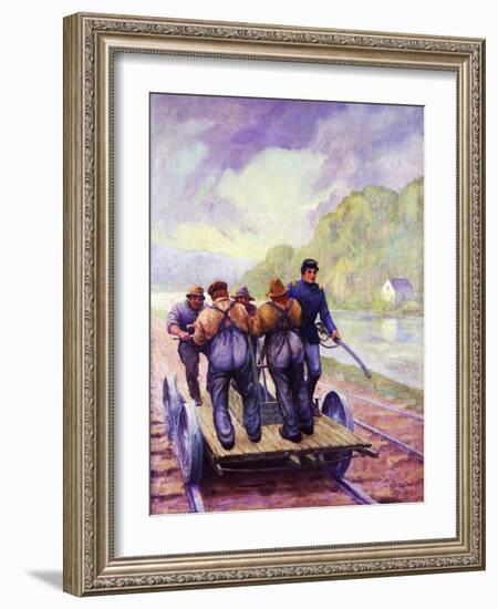 Colonel Schoonmaker Keeps the Line Open-Herbert Stitt-Framed Giclee Print