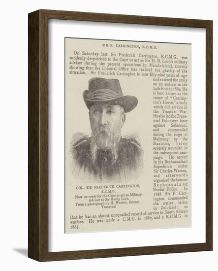 Colonel Sir Frederick Carrington-null-Framed Giclee Print