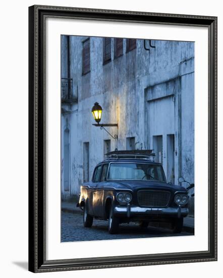 Colonia Del Sacramento, Old 1960S Studebaker Lark Car on Calle San Jose, Uruguay-Walter Bibikow-Framed Photographic Print