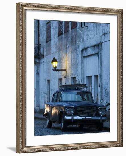 Colonia Del Sacramento, Old 1960S Studebaker Lark Car on Calle San Jose, Uruguay-Walter Bibikow-Framed Photographic Print