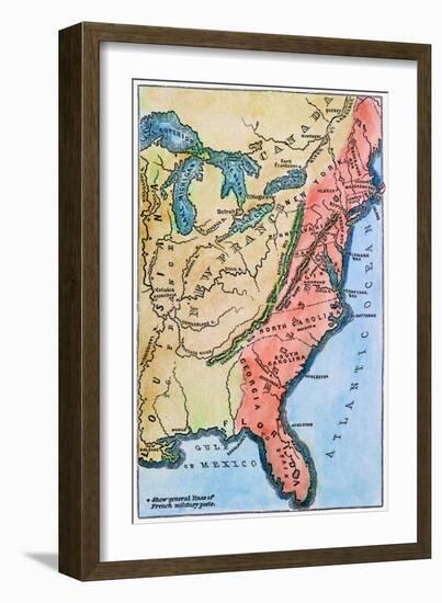 Colonial America Map-null-Framed Giclee Print